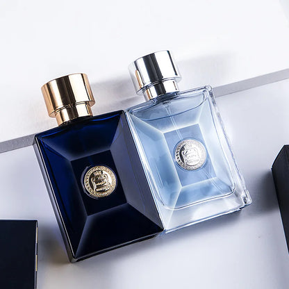 Low MOQ Men's Blue Cologne 50ml, Dubai Arabic Woody Fresh Scent, Wholesale Long Lasting Masculine Perfume