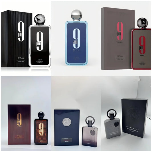 AFNAN 9PM 9am AFNAN-EDITION SUPREMACY Dubai Wholesale 3D Standard  Perfume with Black Metal Cover Floral Scent Spray Form